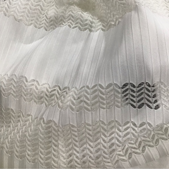 White Adiva Midi Chevron Lace Skirt - Picture 8 of 9